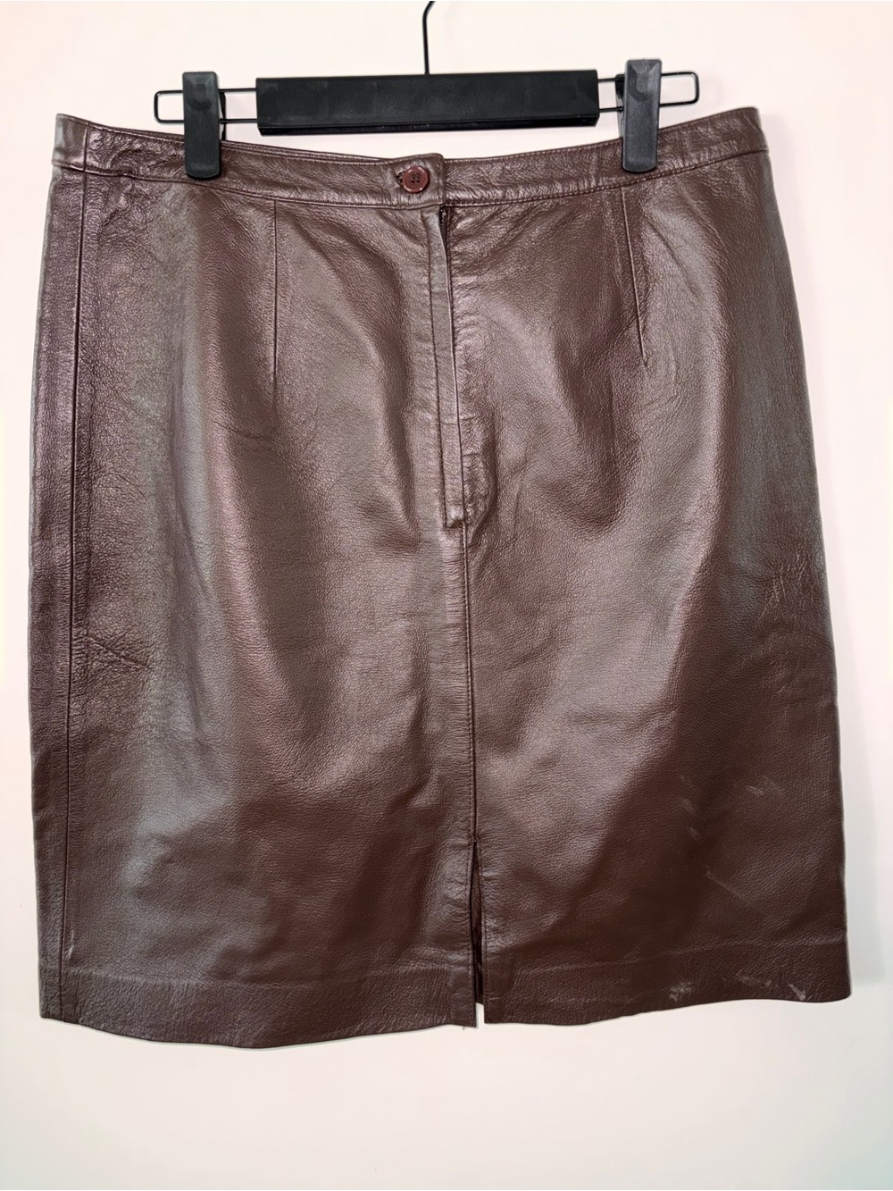 Women’s Vintage Newport News Brown Leather Pencil Skirt Size 12
